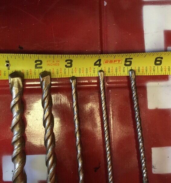 HILTI DRILL BIT 1/2", 1/4", 3/8" SDS PLUS, SET OF 5