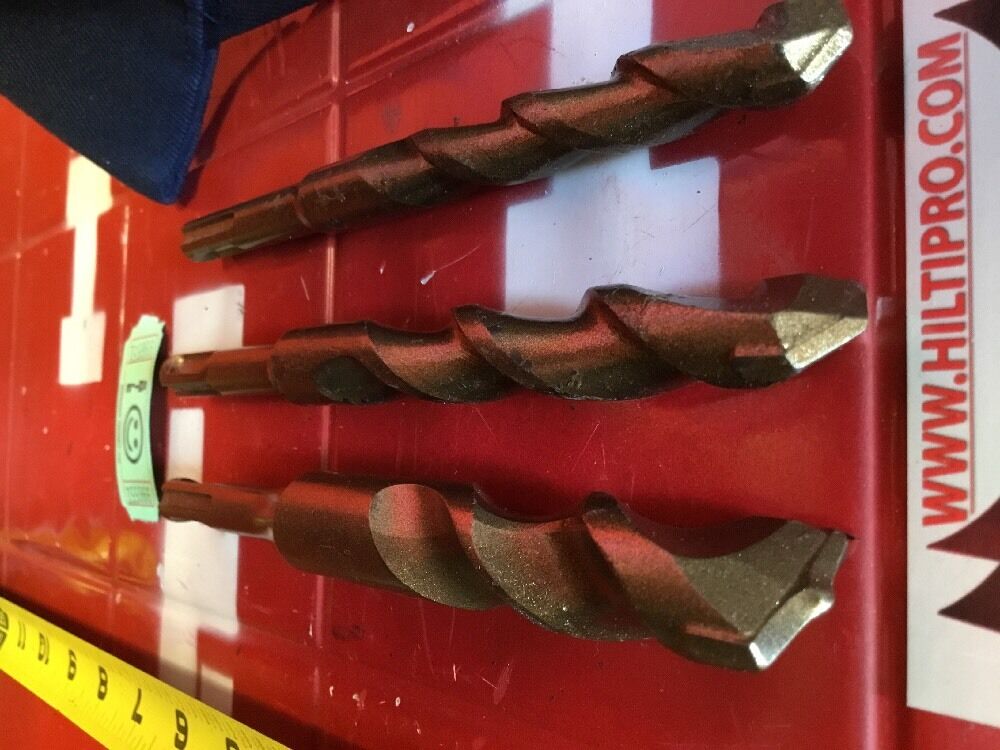 HILTI DRILL BIT 3/4", 5/8", 1/2" SDS PLUS, SET OF 3