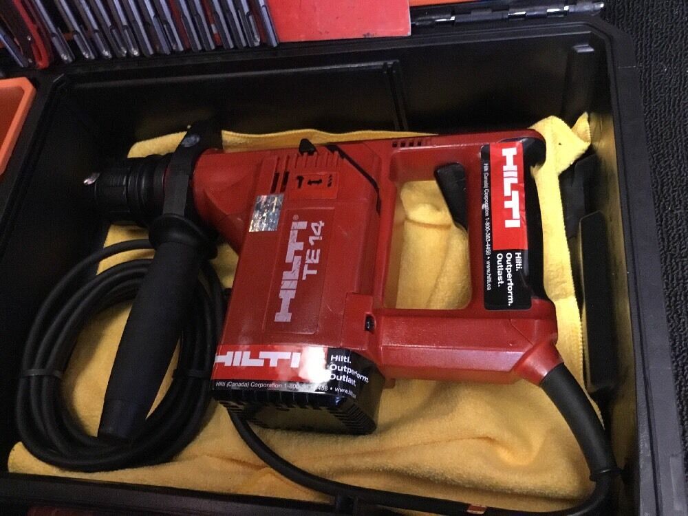 HILTI TE 14, PREOWNED, FREE ANGLE GRINDER, BITS, EXTRAS