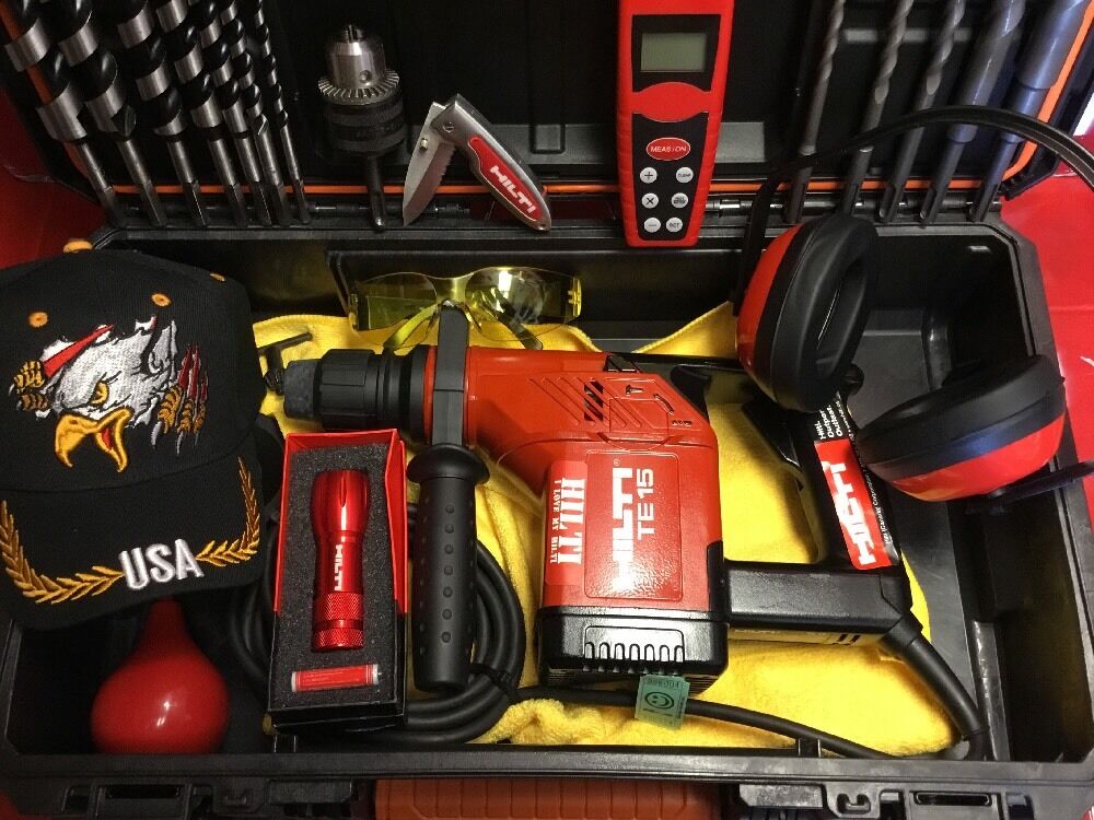 HILTI TE 15,Preowned , Knife ,bits, Laser meter , Hat