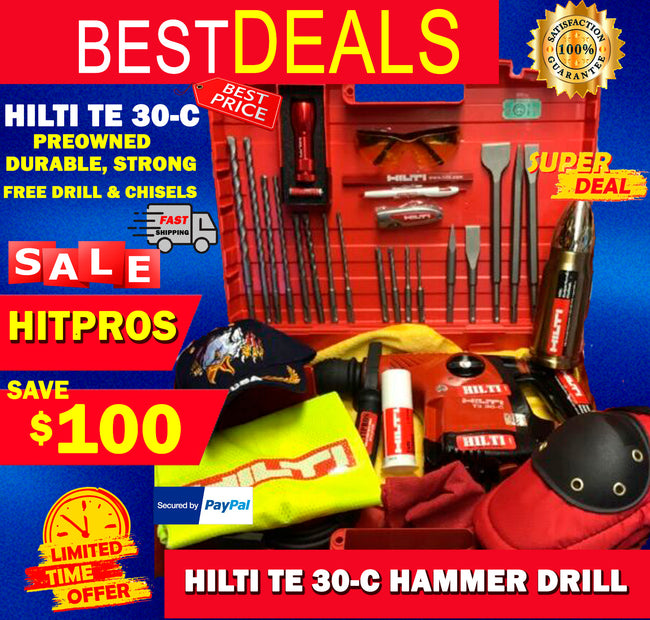 HILTI TE 30-C, PREOWNED, DURABLE, STRONG, FREE DRILLS & CHISELS