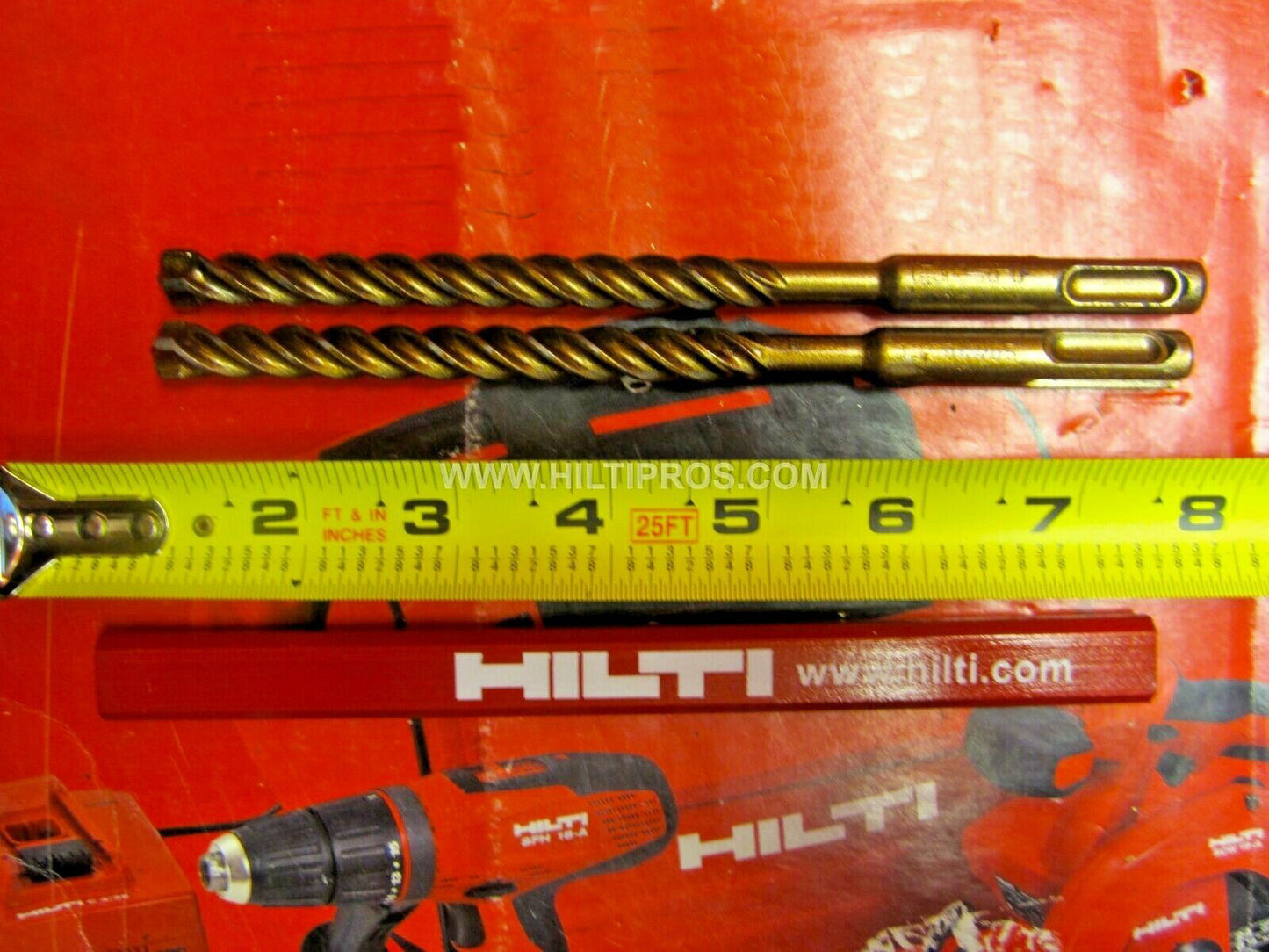 HILTI TE-CX 3/8" X 8", SET OF 2, PREOWNED, MINT CONDITION, FREE PENCIL,FAST SHIP