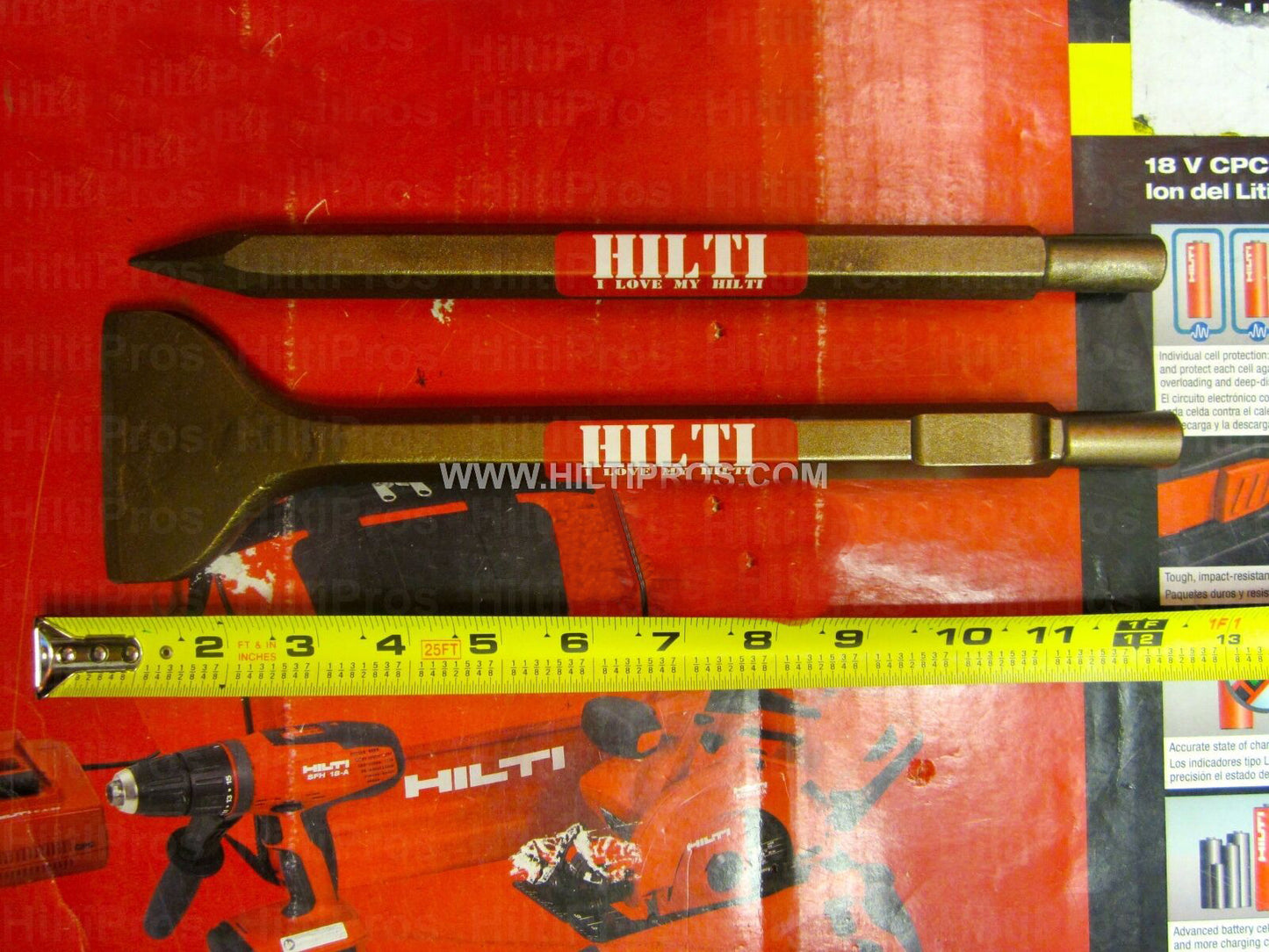 HILTI TE-H WIDE/POINTED CHISEL 12" x 3" x 11", FREE KNIFE, L@@K, FAST SHIPPING