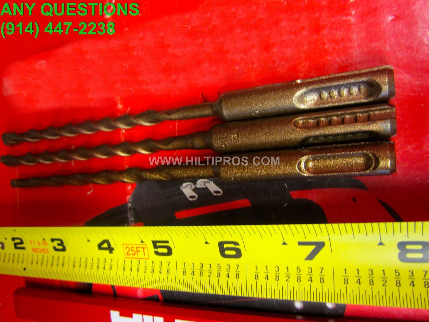 HILTI TE-C 1/4" X 7", SET OF 3, PREOWNED, MINT CONDITION, FREE PENCIL, FAST SHIP