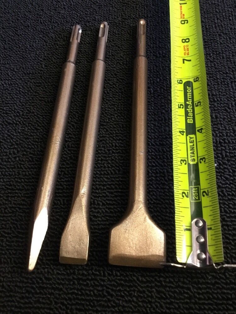 HILTI SDS PLUS SET OF 3 CHISELS PREOWNED, FREE HAT