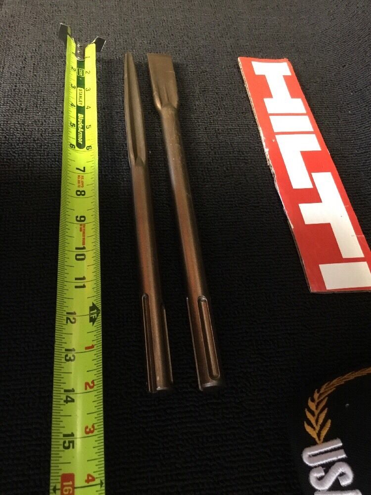 HILTI CHISEL SDS MAX SET FLAT 1" X 14"  AND POINTED 14", PREOWNED