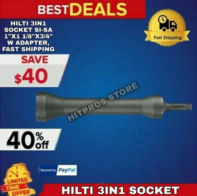 HILTI 3IN1 SOCKET SI-SA 1"X1 1/8"X3/4" W ADAPTER, BRAND NEW