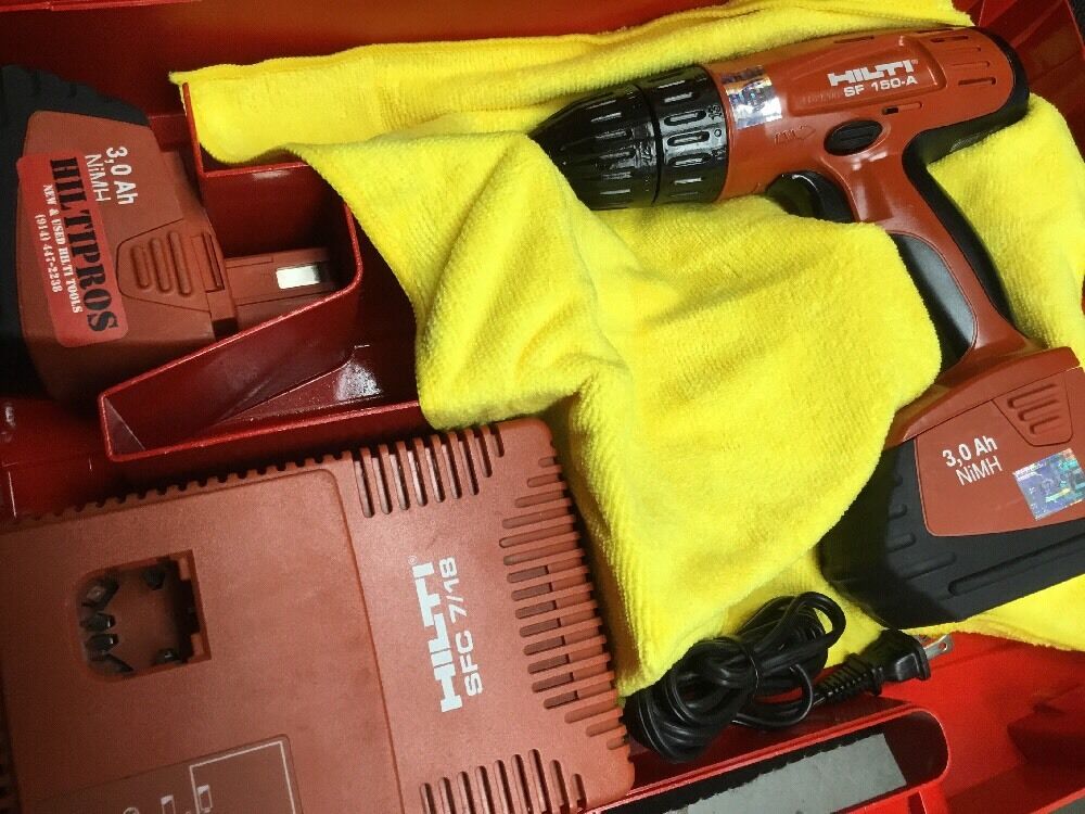 HILTI SF 150-A CORDLESS DRILL SET, PREOWNED, FREE BITS, HILTI SID 2-A,