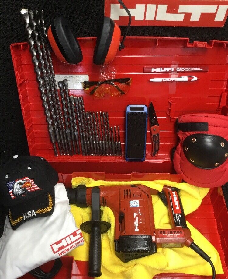 HILTI TE 24 HAMMER DRILL, PREWONED, FREE SPEAKER, BITS, BUNCH EXTRAS