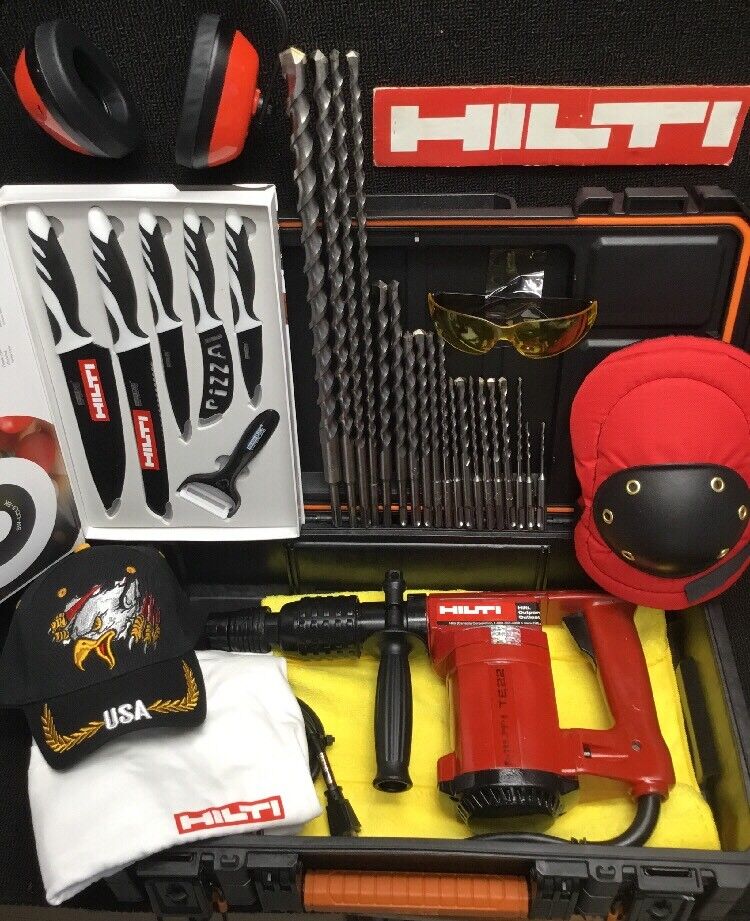 HILTI TE 22 HAMMER DRILL, PREOWNED, FREE KNIFE SET,  EXTRAS