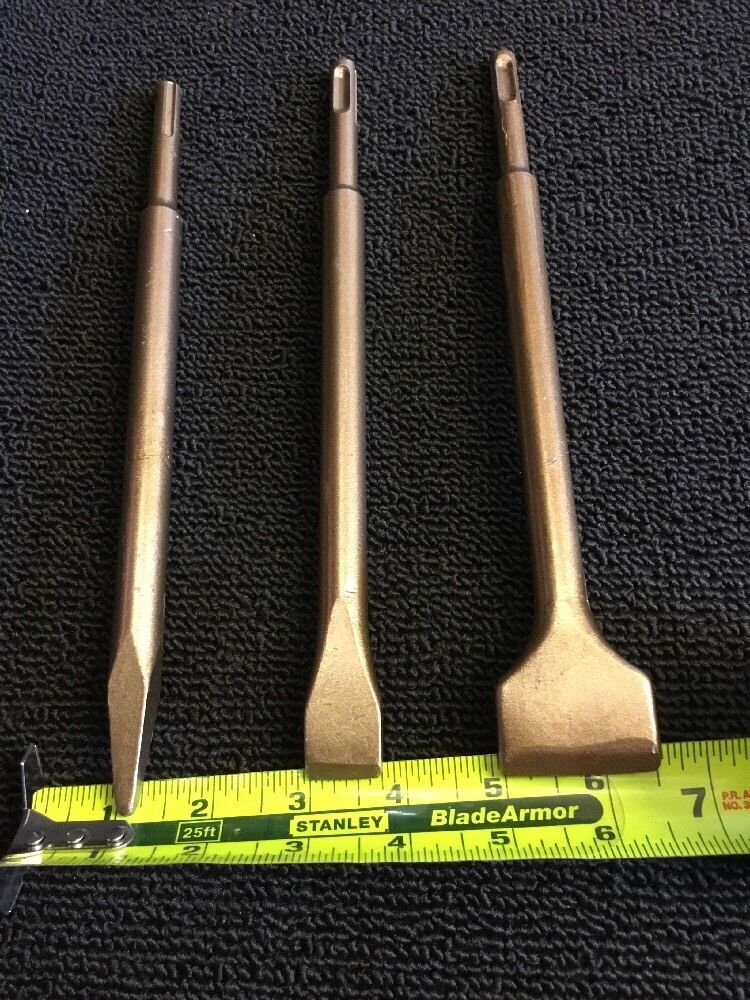 HILTI SDS PLUS SET OF 3 CHISELS PREOWNED, FREE HAT