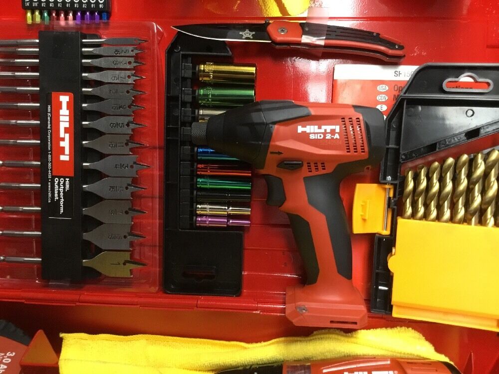 HILTI SF 150-A CORDLESS DRILL SET, PREOWNED, FREE BITS, HILTI SID 2-A,