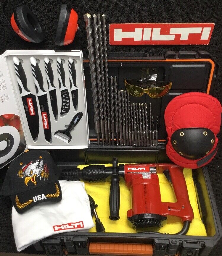 HILTI TE 22 HAMMER DRILL, PREOWNED, FREE KNIFE SET,  EXTRAS