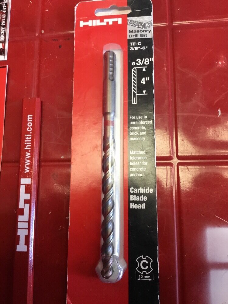 HILTI SDS PLUS 3/8" X 6" TE-C, FREE HAT, PENCIL, BRAND NEW