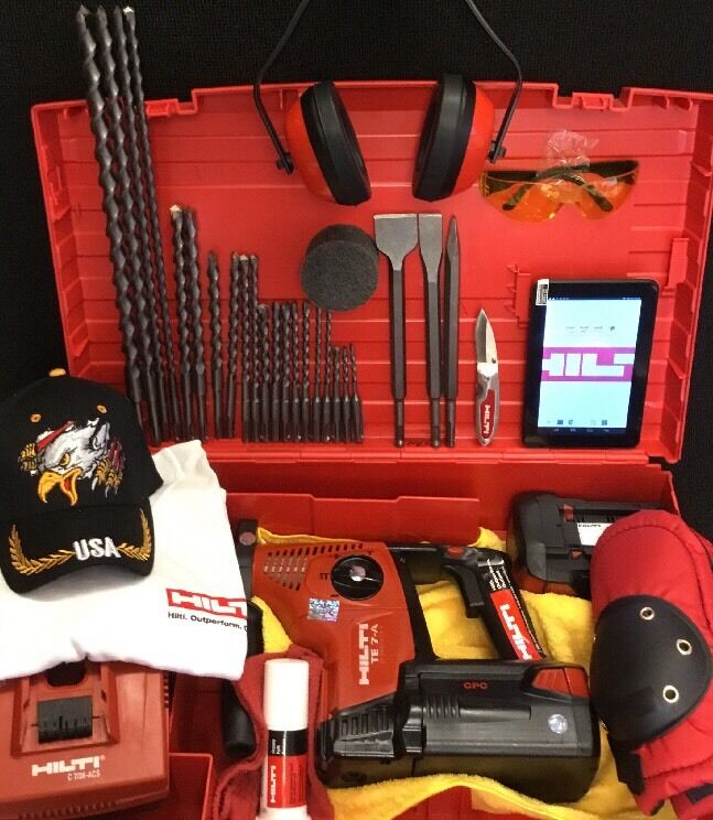 HILTI TE 7-A PREOWNED, FREE TABLET, BITS, CHISEL, EXTRAS