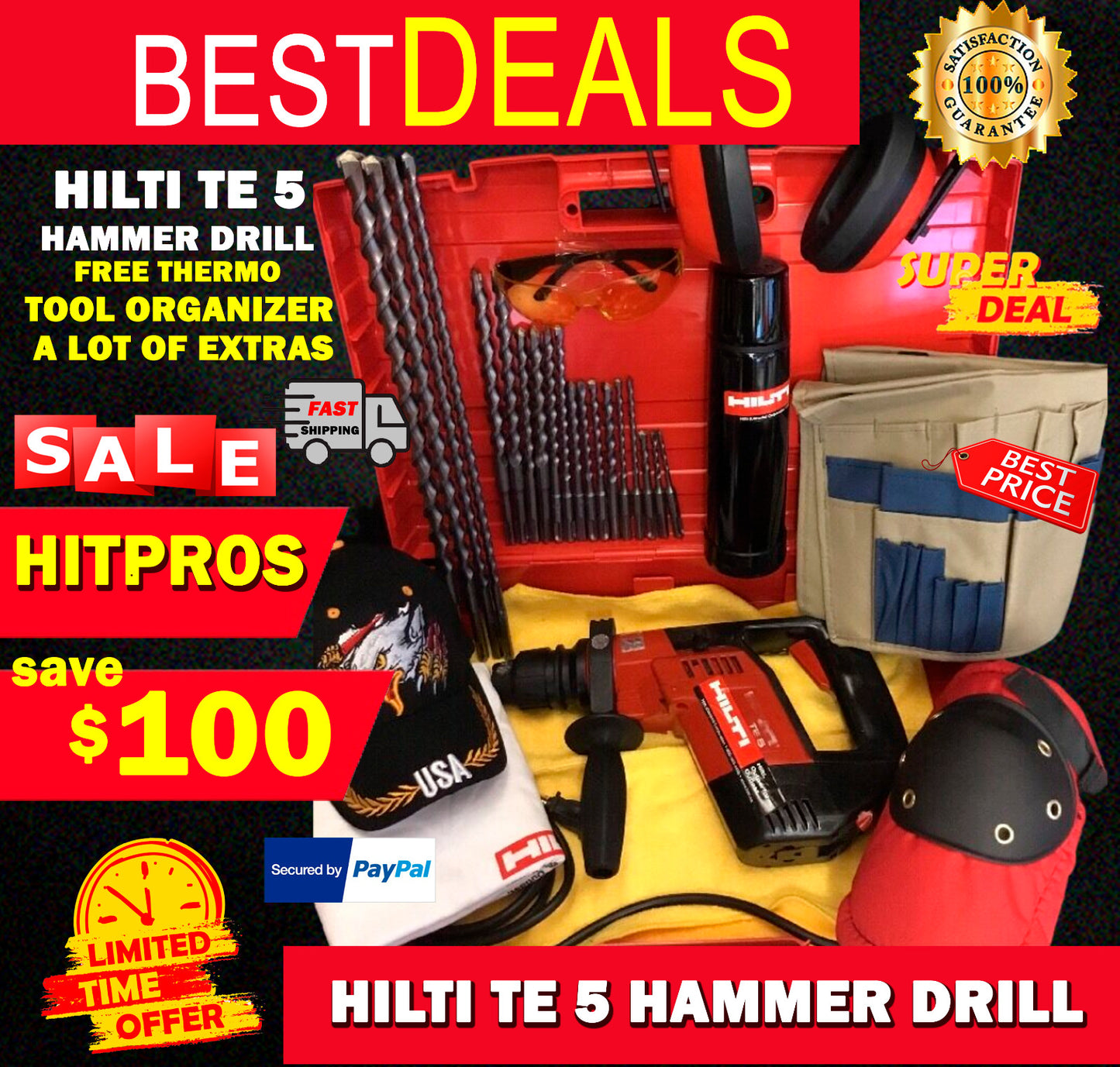 HILTI TE 5 PREOWNED, FREE THERMO, TOOL ORGANIZER, A LOT OF EXTRA