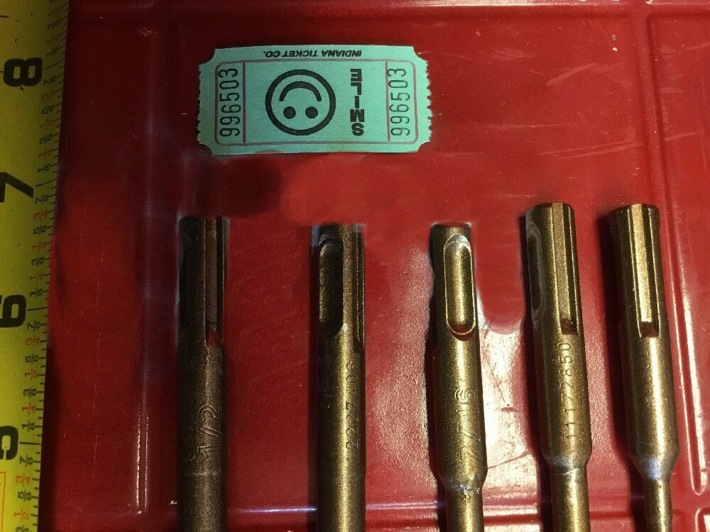 HILTI TE-CX 1/2", 3/8", 1/4" SDS PLUS, L@@K, SET OF 5, PREOWNED, FAST SHIPPING