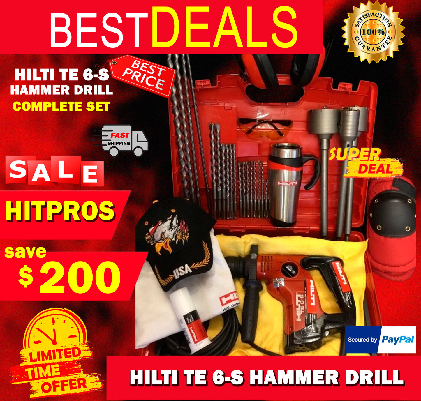 HILTI TE 6-S PREOWNED, FREE COFFEE MUG, LOT OF EXTRAS