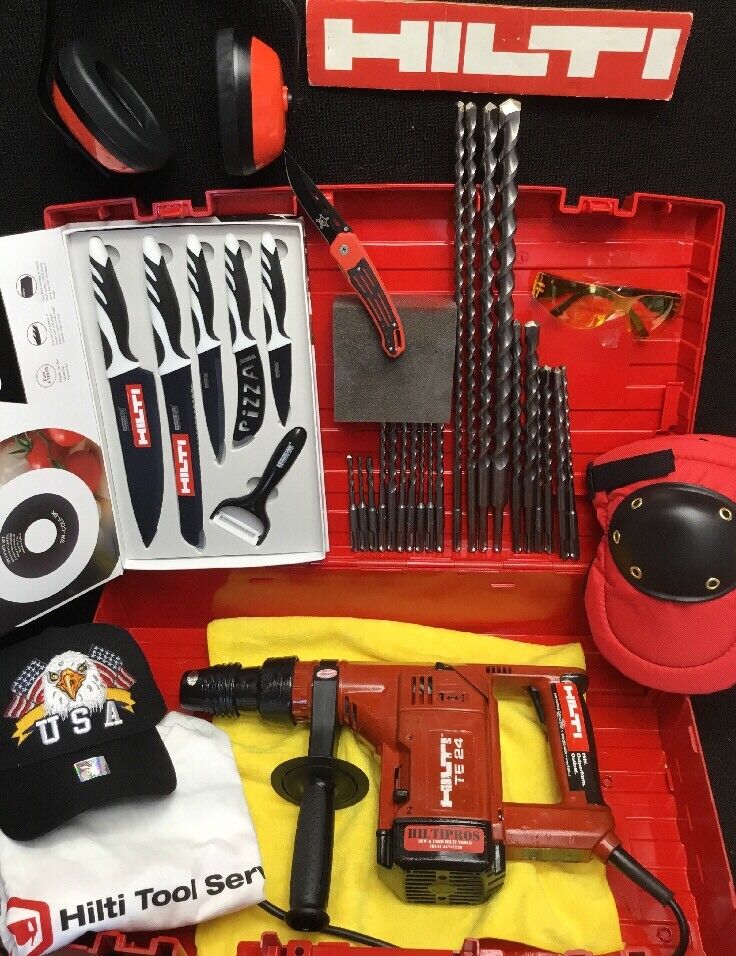 HILTI TE 24 HAMMER DRILL, PREOWNED, FREE KNIFE SET, EXTRAS,