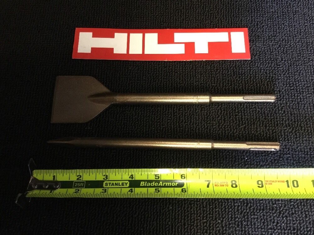 HILTI SDS PLUS CHISEL FLAT 2-1/4" X 9-3/4" AND POINTED 9" PREOWNED