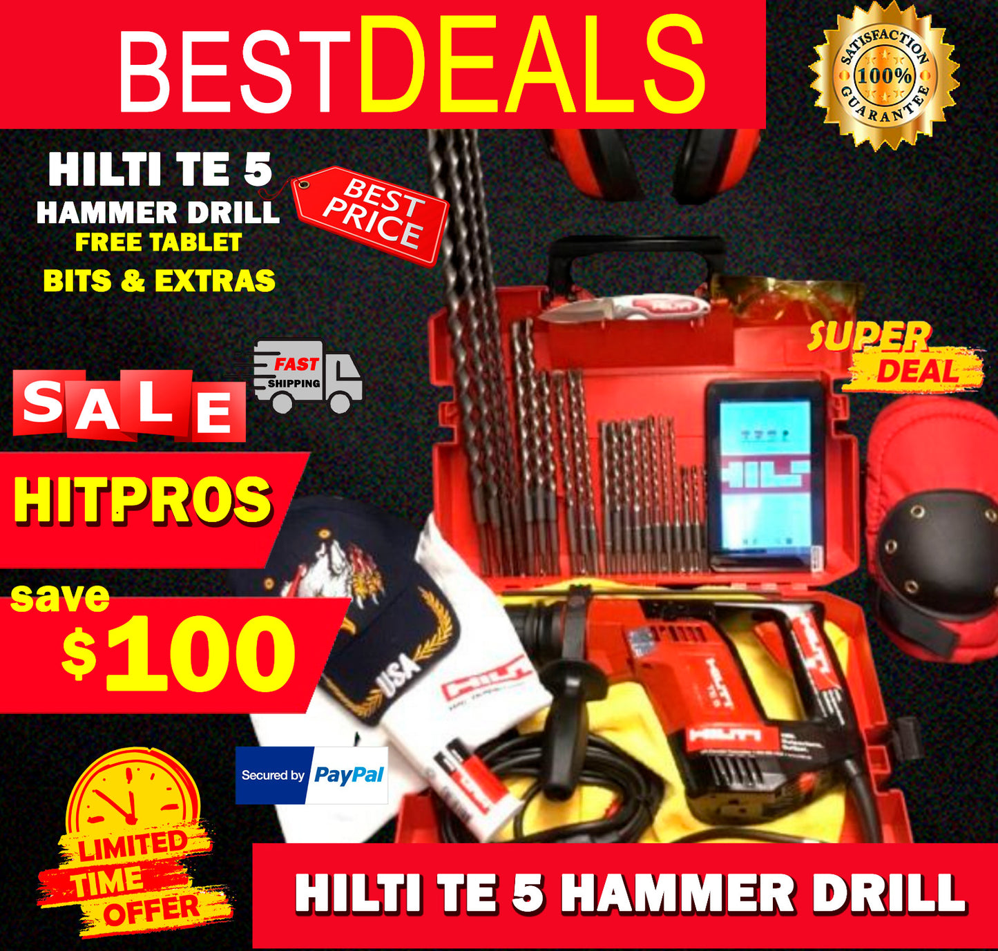 HILTI TE 5 PREOWNED, FREE TABLET, BITS AND EXTRAS