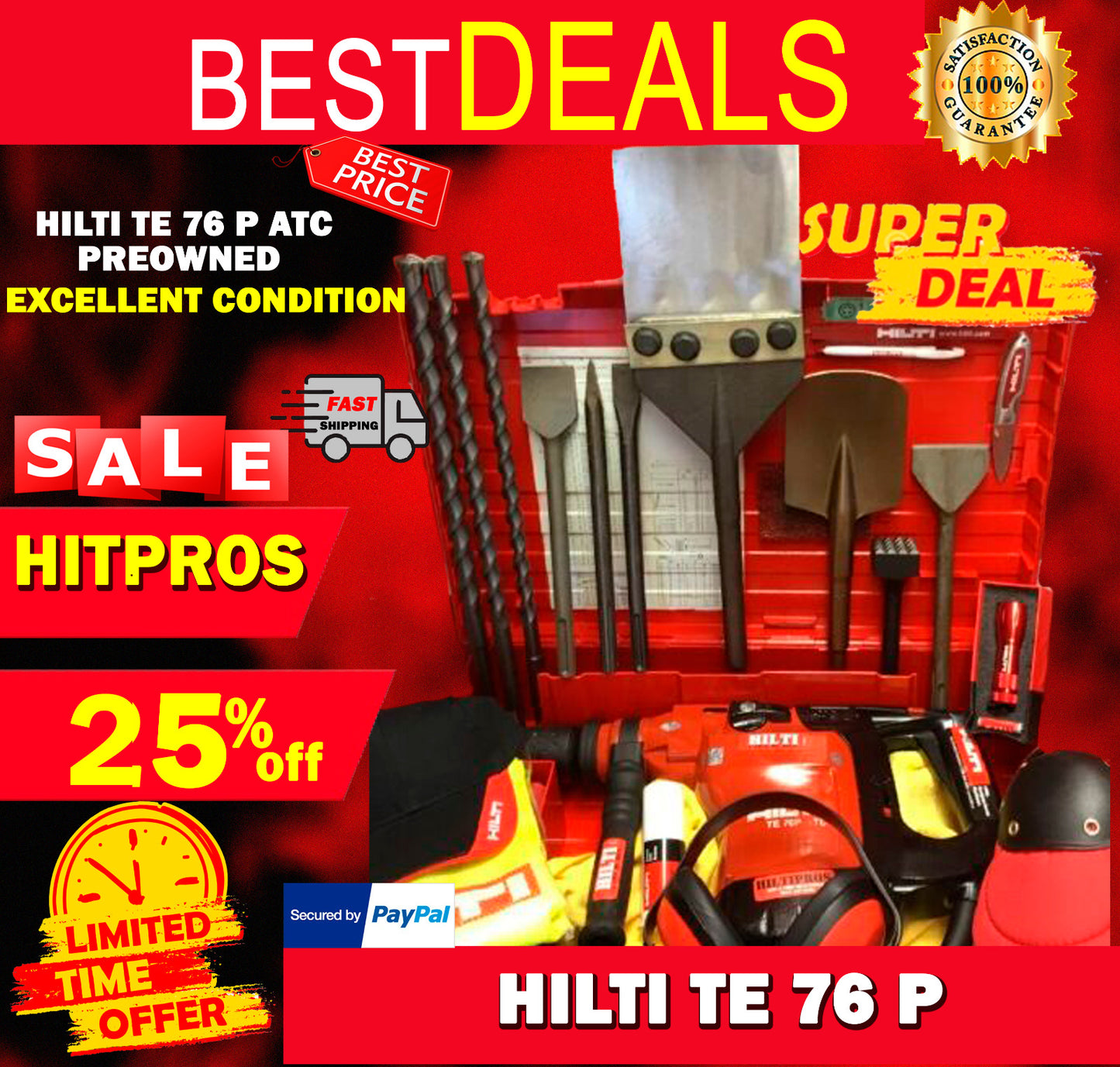 HILTI TE 76P ATC, PREOWNED, EXCELLENT CONDITION, FREE BITS & CHISELS, FAST SHIP