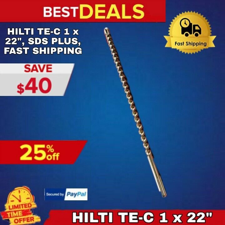 HILTI TE-C 1 x 22", SDS PLUS, PREOWNED,FREE HILTI PENCIL,L@@K, FAST SHIPPING