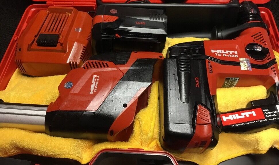 HILTI TE 6-A36 PREOWNED, DRS-6 DUST REMOVAL, FREE BITS AND EXTRAS, FAST SHIP