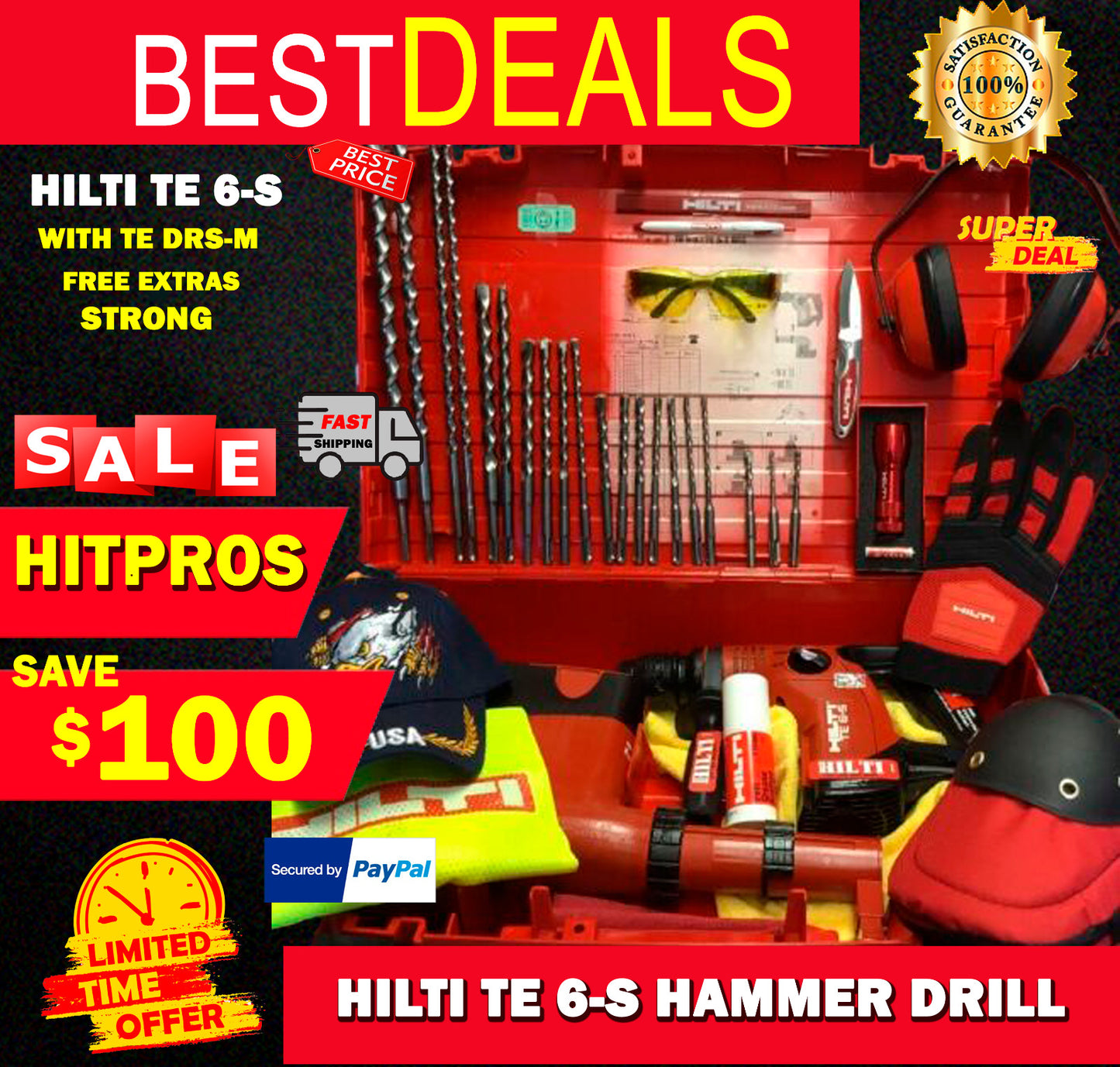 HILTI TE 6-S HAMMER DRILL,WITH TE DRS-M, FREE EXTRAS