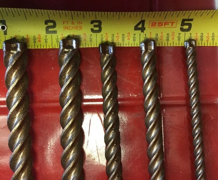 HILTI TE-CX 1/2", 3/8", 1/4" SDS PLUS, L@@K, SET OF 5, PREOWNED, FAST SHIPPING