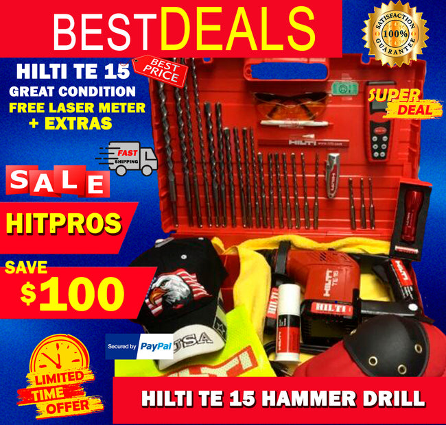 HILTI TE 15 HAMMER DRILL, GREAT CONDITION, DURABLE, FREE EXTRAS