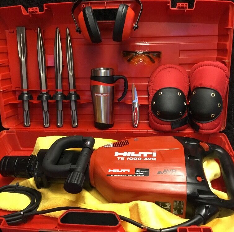 HILTI TE 1000 AVR HAMMER BREAKER, DISPLAY, FREE COFFEE MUG, CHISELS