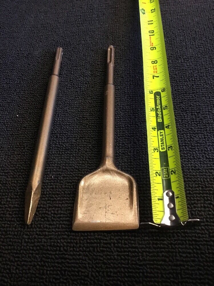 HILTI SDS PLUS CHISEL FLAT 2-7/8 X 9-1/2 AND POINTED 9-1/2" PREOWNED