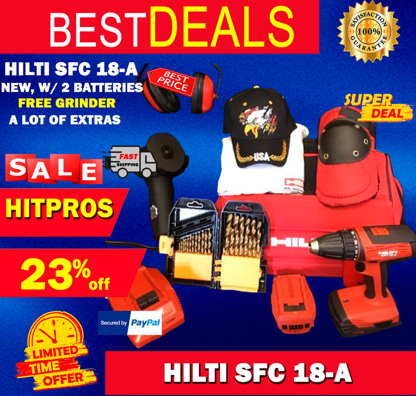 HILTI SFC 18-A, NEW, W/ 2 BATTERIES, FREE GRINDER, A LOT OF EXTRAS