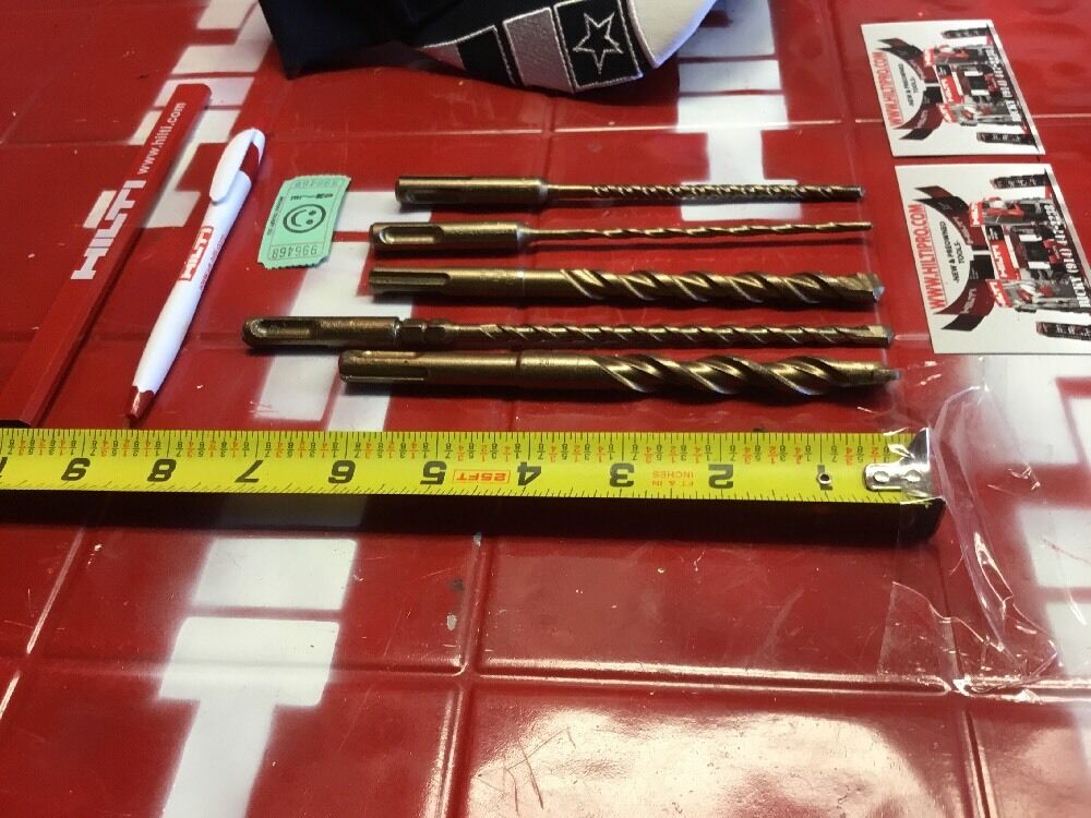 HILTI DRILL BIT 1/2", 1/4", 3/8" SDS PLUS, FREE EXTRAS, SET OF 5