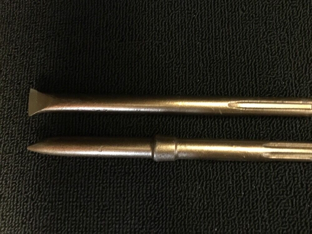 HILTI CHISEL SDS MAX SET FLAT 1" AND POINTED 10-1/2", PREOWNED
