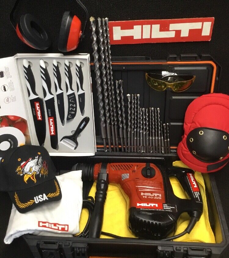 HILTI TE 40-AVR HAMMER DRILL,  PREOWNED, FREE KNIFE SET,  EXTRAS