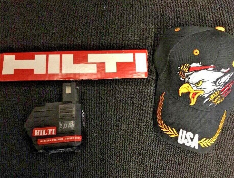 HILTI BATTERY SBP 12 2.0AH, PREOWNED, FREE AMERICAN HAT