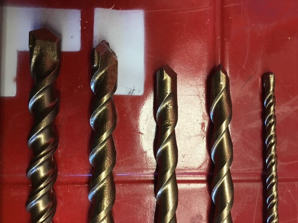 HILTI DRILL BIT 1/2", 3/8", 1/4" SDS PLUS, SET OF 5,