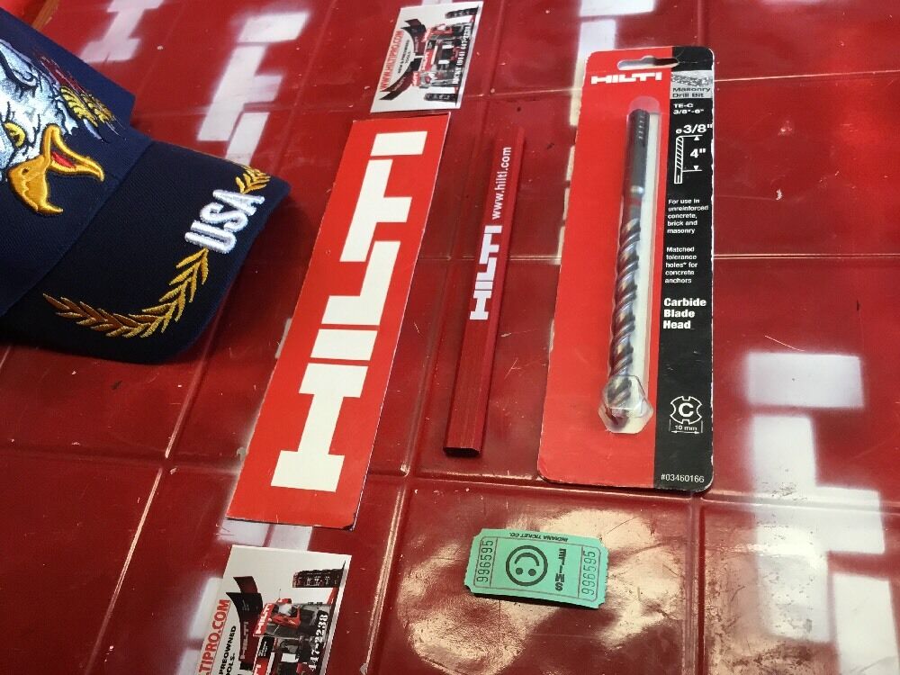 HILTI SDS PLUS 3/8" X 6" TE-C, FREE HAT, PENCIL, BRAND NEW