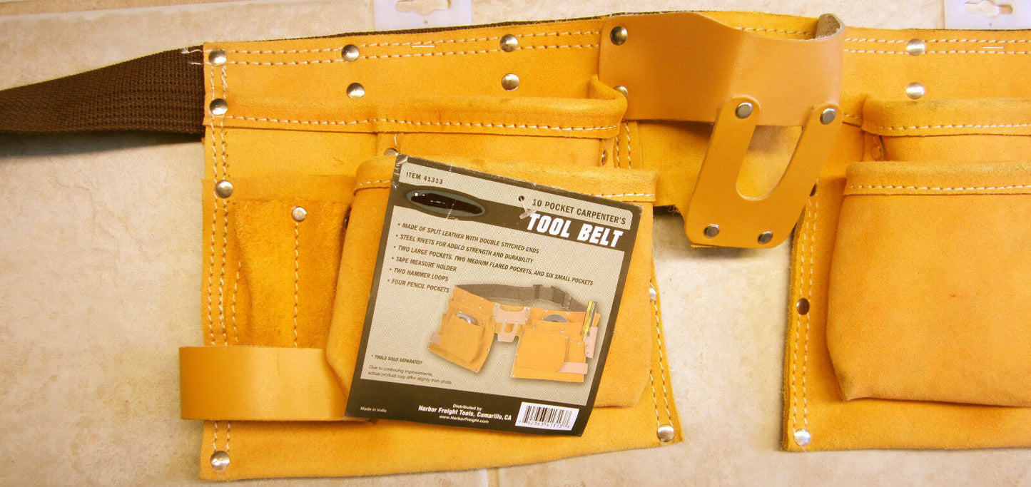 CARPENTER TOOL BELT, VERY NICE, LETHER