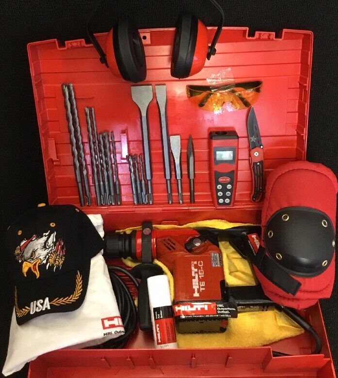 HILTI TE 15-C HAMMER DRILL, PREOWNED, FREE LASER METER, BITS, EXTRAS