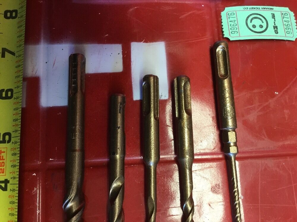 HILTI DRILL BIT 1/2", 3/8", 1/4" SDS PLUS, SET OF 5,