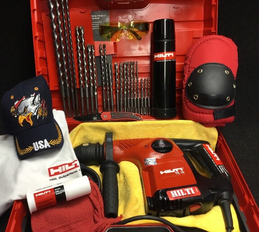 HILTI TE 16 DRILL,PREOWNED,FREE BITS,THERMO BOTTLE