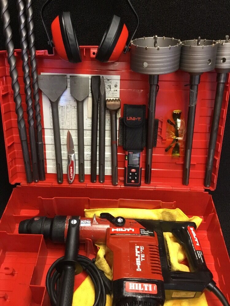 HILTI TE 75, PREOWNED, FREE CHISEL, BITS, LASER METER