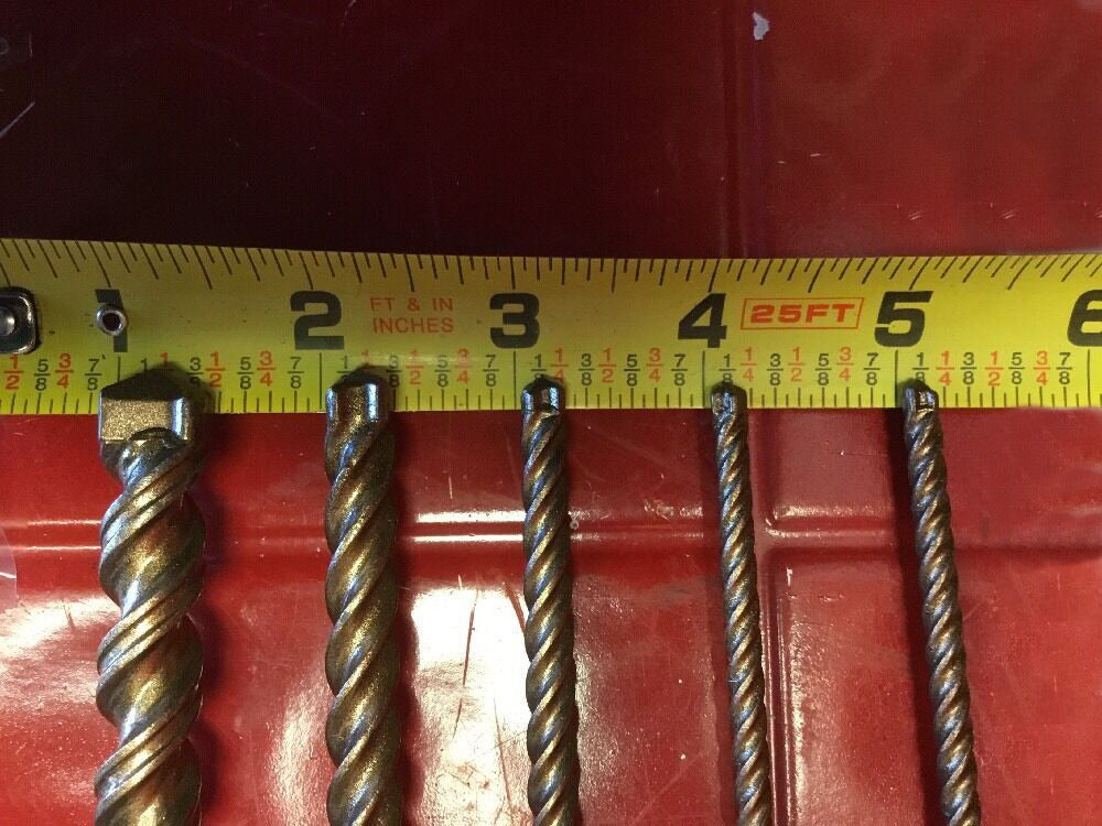 HILTI TE-CX 1/2", 3/8", 1/4", 3/16" SDS PLUS, SET OF 5, FREE HAT, FAST SHIP