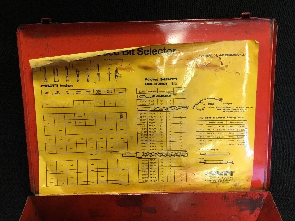 HILTI ORIGINAL CASE TE 17 (CASE ONLY), PREOWNED, FREE HILTI GREASE