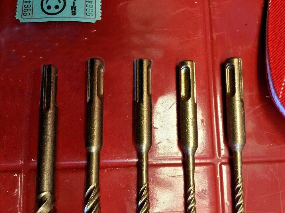 HILTI TE-CX 1/2", 3/8", 1/4", 3/16" SDS PLUS, SET OF 5, FREE HAT, FAST SHIP