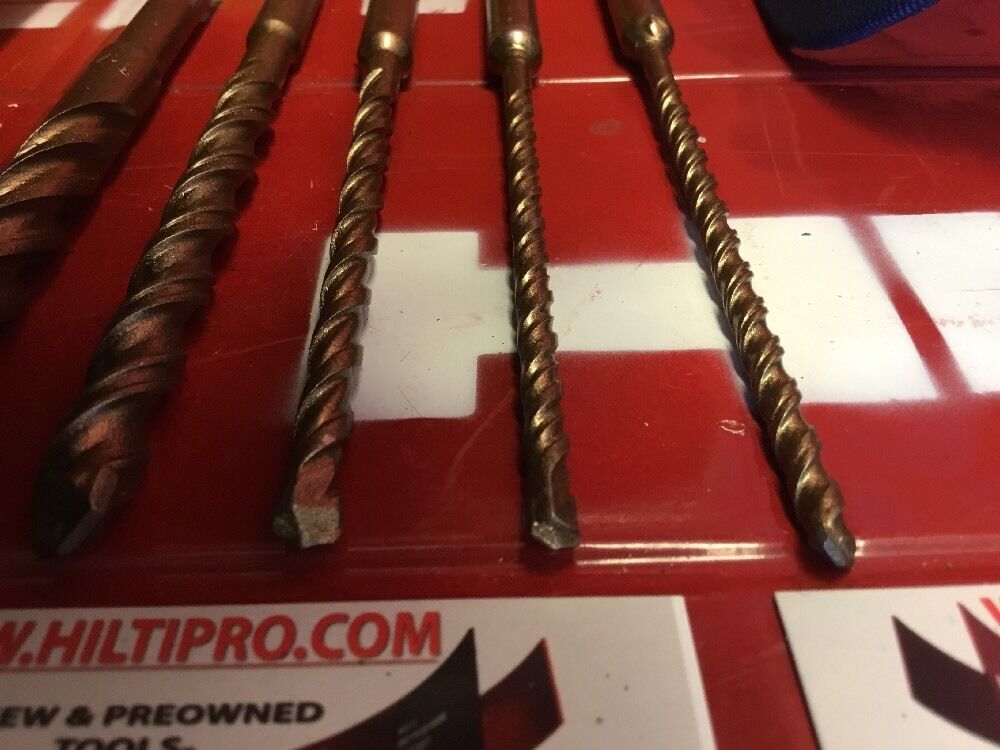 HILTI DRILL BIT 1/2", 3/8", 1/4", 3/16" SDS PLUS, SET OF 5