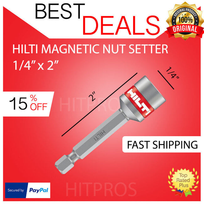 HILTI MAGNETIC NUT SETTER 1/4" X 2", BRAND NEW